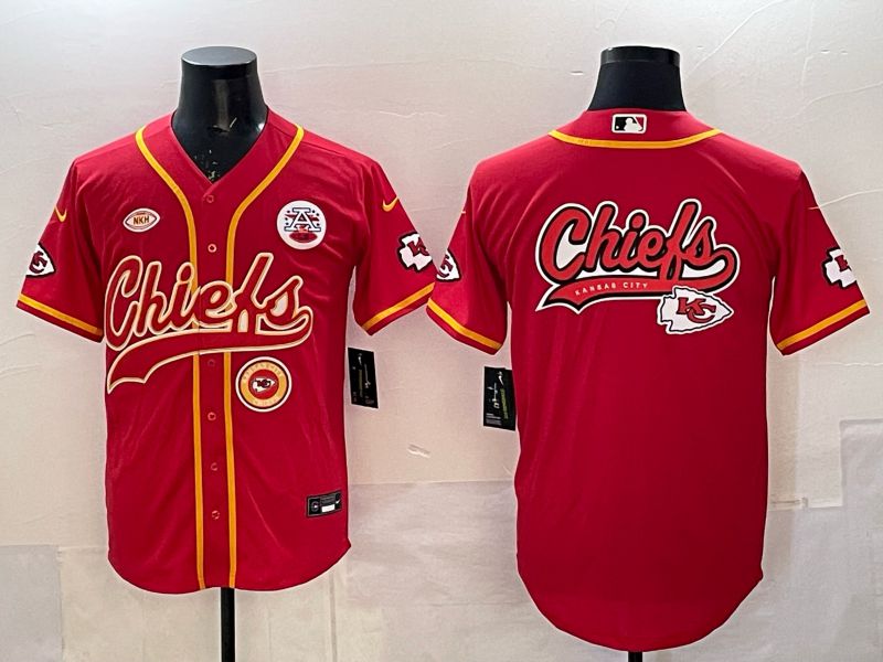 Men 2025 Nike Kansas City Chiefs Blank Red 3th generation Joint Name Limited NFL Jersey 012